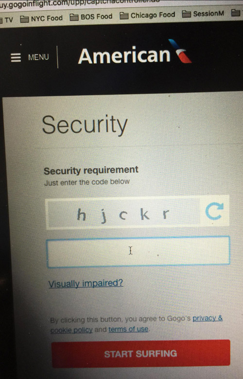 My security Captcha for my flight...Yikes...