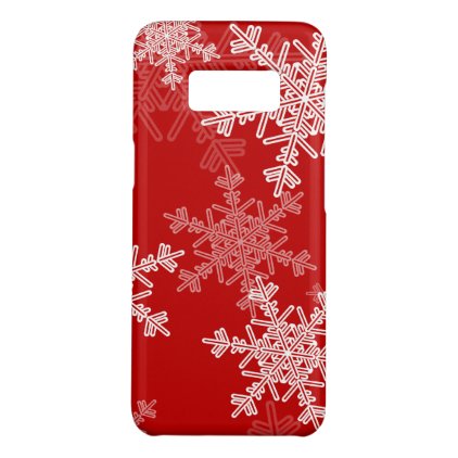 Cute red and white Christmas snowflakes Case-Mate Samsung Galaxy S8 Case
