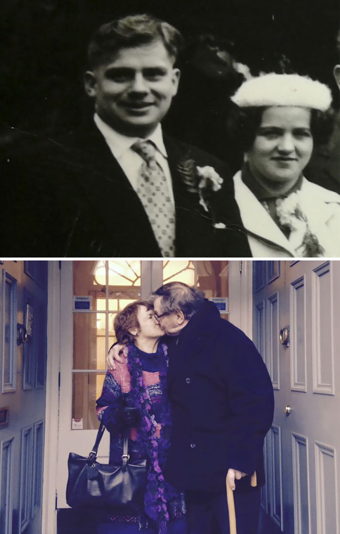60 Years Ago My Nan And Granddad Eloped To Edinburgh To Get Married, We Went Back To Visit Register Office. It's Closed Now But They Still Said 'I Do' Outside
