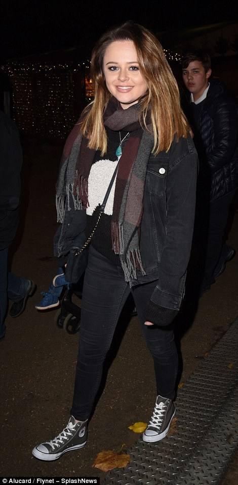 Winter warmers: Emily Atack (L) and Kirstie Allsop looked warm yet stylish