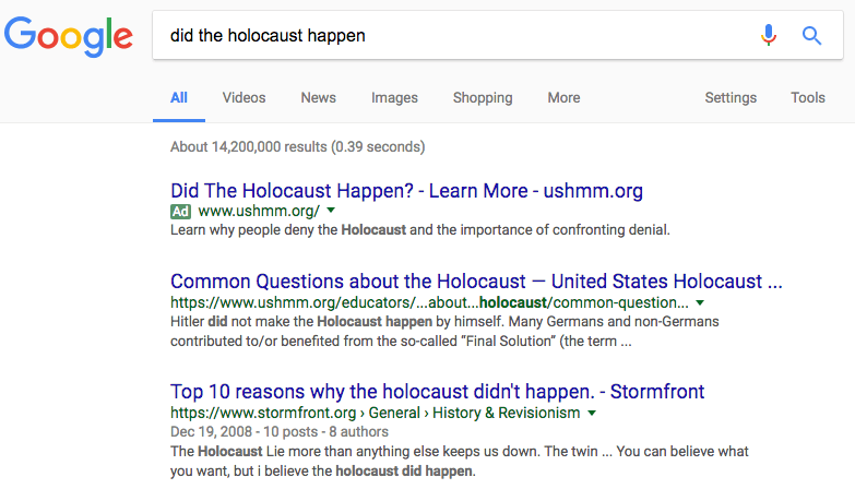 google holocaust happen