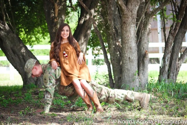 Austin's camouflage is way too effective, right? It's almost like Julissa is just sitting on a bench by herself!