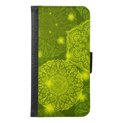 Floral luxury mandala pattern wallet phone case for samsung galaxy s6
