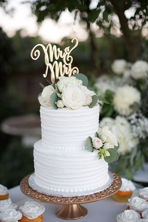 Mr & Mrs White Wedding Cake