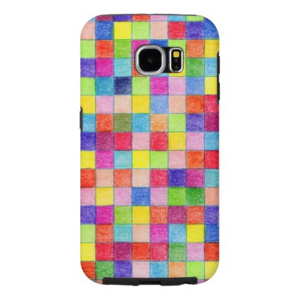 Colorful Colored In Graph Paper Squares Samsung Galaxy S6 Case