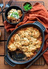 Savory Tomato Cobbler with Cheddar Chive Biscuits