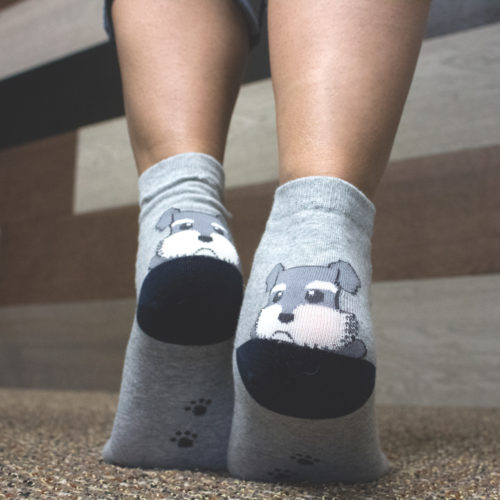 Grey Argyle Puppy Socks