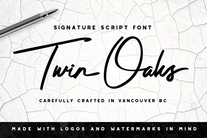 Twin-Oaks-Signature-Script Signature Font Examples: Pick The Best Autograph Font