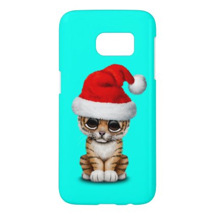 Cute Tiger Cub Wearing a Santa Hat Samsung Galaxy S7 Case