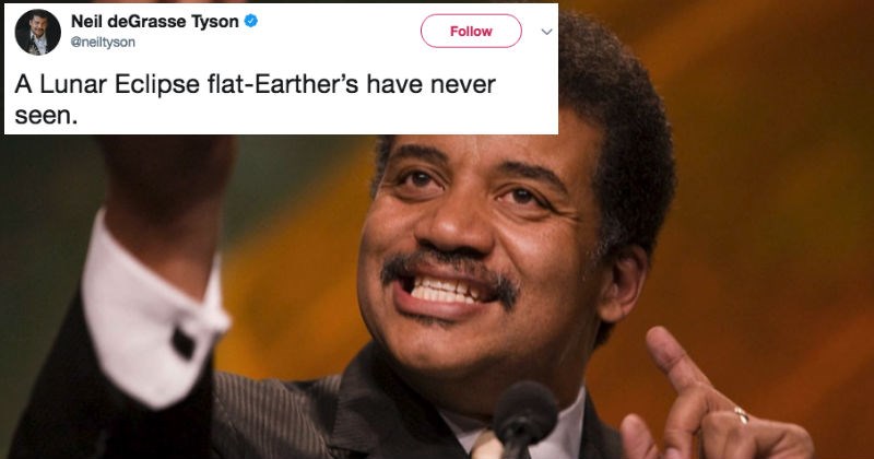 Neil DeGrasse Tyson trolls flat earthers with a fake lunar eclipse.