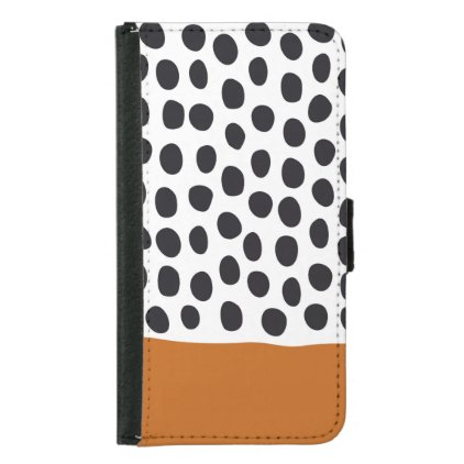 Classy Handpainted Polka Dots with Autumn Maple Samsung Galaxy S5 Wallet Case