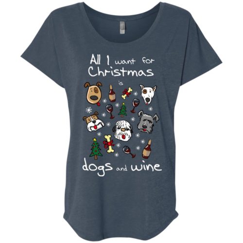 Dogs & Wine For Christmas Ladies’ Slouchy T-Shirt