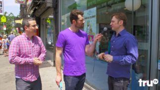 John Oliver and Billy Eichner talk to people on the street