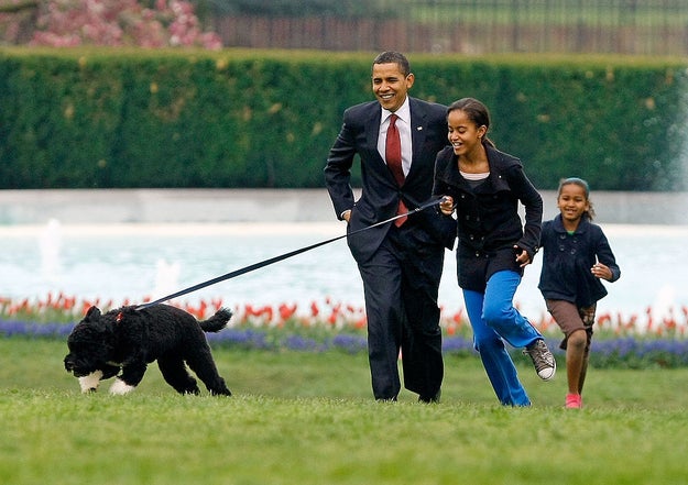And he was the perfect puppy for Sasha and Malia.