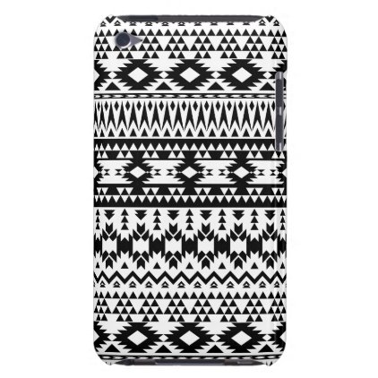 Black and White Aztec geometric vector pattern iPod Case-Mate Case