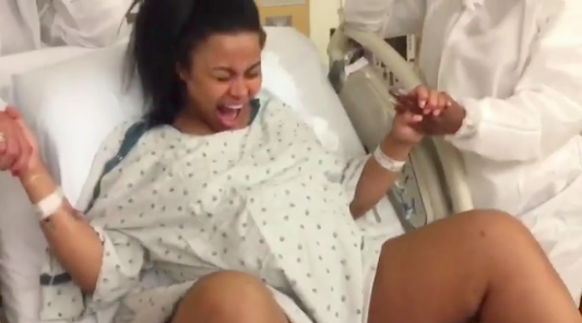 Blac Chyna in the delivery room.