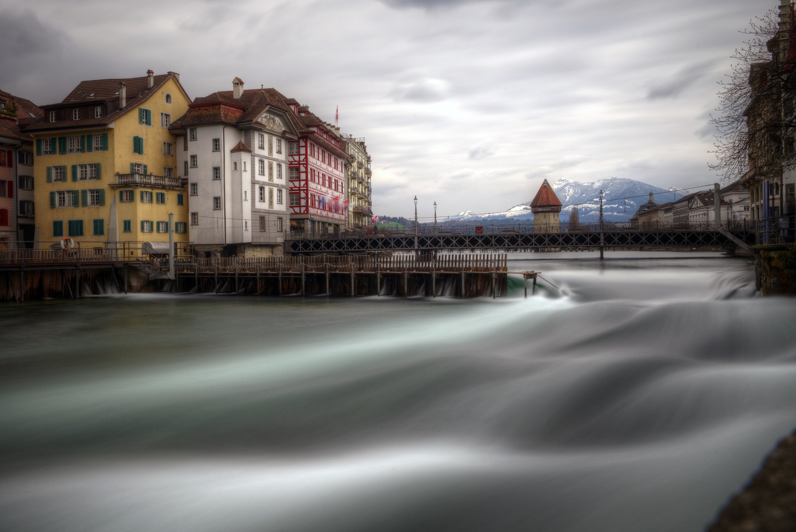 Lucerne old town in bad weather