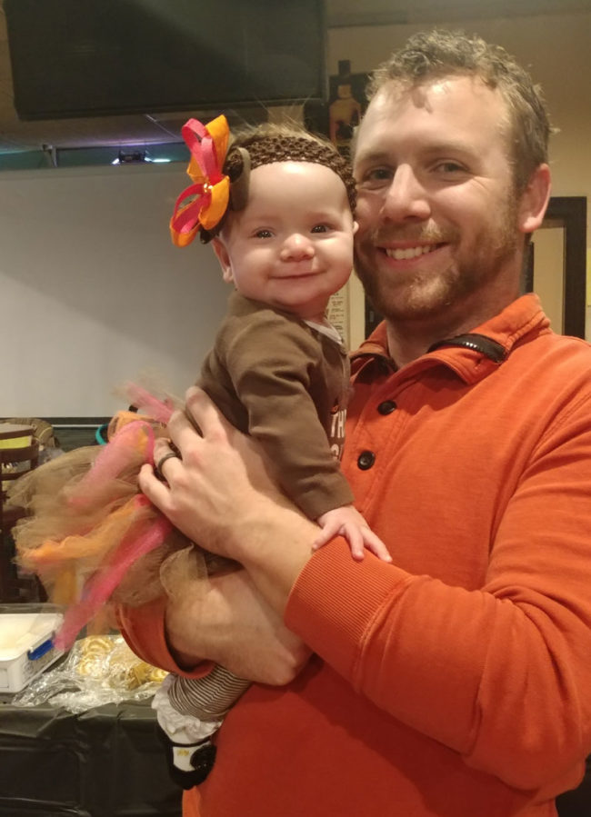 Daughter's first Thanksgiving. Can't get enough of that smile!