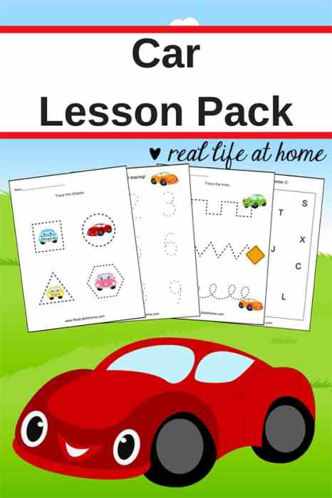 Free Printables: Car Worksheets for Preschoolers and Kindergarteners #cars #PreschoolPrintables #Kindergarten