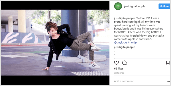 Instagram post tell story example