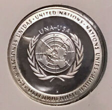 1971 UNITED NATIONS Silver Proof Medal & Stamp SET UNIVERSAL POSTAL UNION i65216