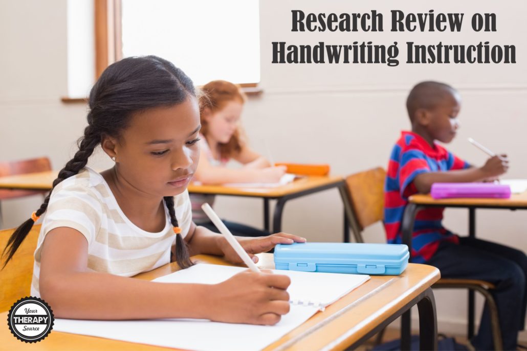 Research Review on Handwriting Instruction