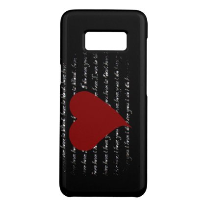 heart on black phone case