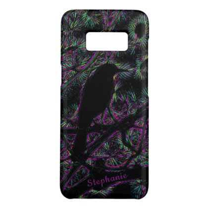 An Electric Blue Heron-Midnight Blue Background Case-Mate Samsung Galaxy S8 Case