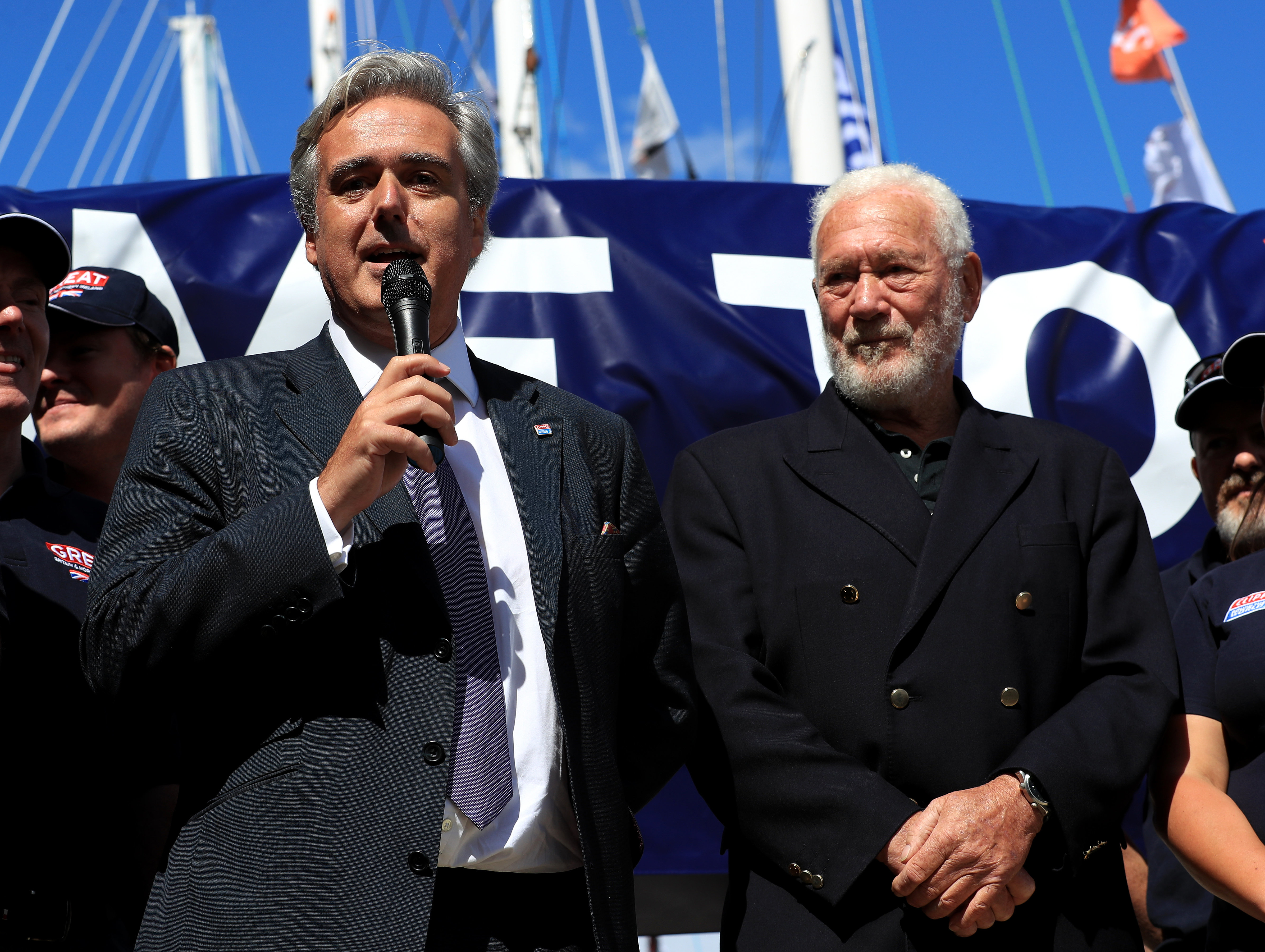 <strong>International Trade Minister Mark Garnier, pictured above with Sir Robin&nbsp; Knox-Johnson, is being investigated for asking a secretary to buy a sex toy</strong>