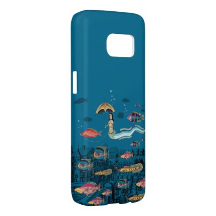 Mermaid and red fish pet samsung galaxy s7 case
