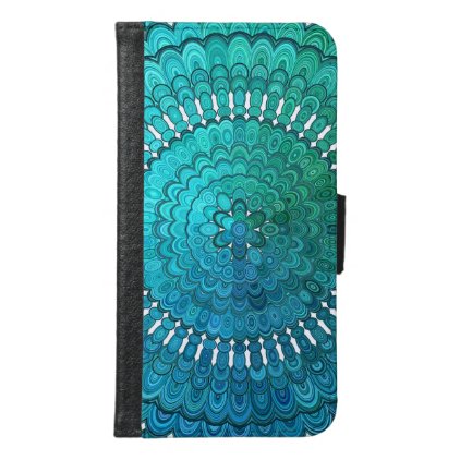 Turquoise Mandala Samsung Galaxy S6 Wallet Case