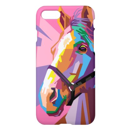 Colorful Pop Art Horse Portrait iPhone 7 Case