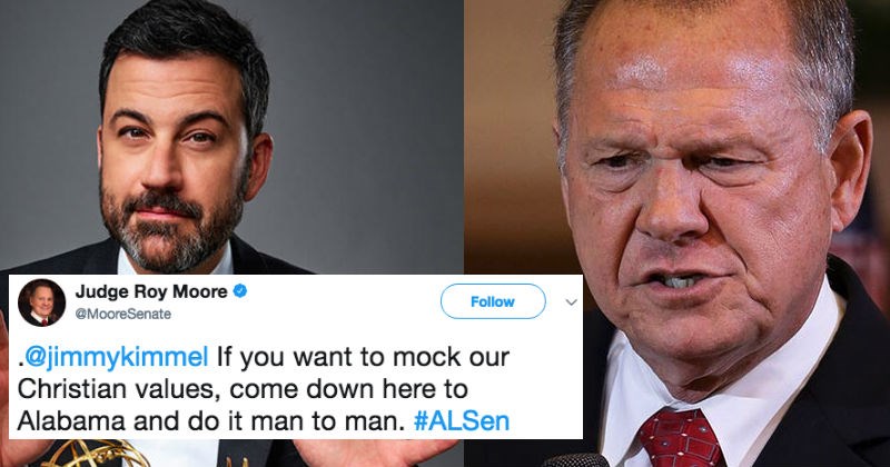 Roy Moore and Jimmy Kimmel are engaged in a ridiculous Twitter beef.