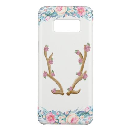 Cute Floral Elk Antler Phone Case
