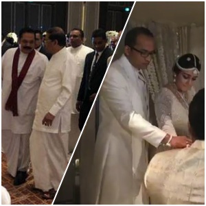  Mahinda -- Maithri jointly sign as witnesses for Lakshman Yapa's son Pasanda's wedding