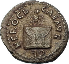 NERO 63AD Rome Authentic Ancient Roman Quadrans Coin w OWL ALTAR Branch i65545