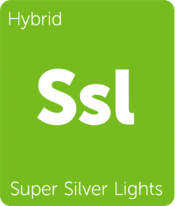 Leafly Super Silver Lights hybrid cannabis strain tile