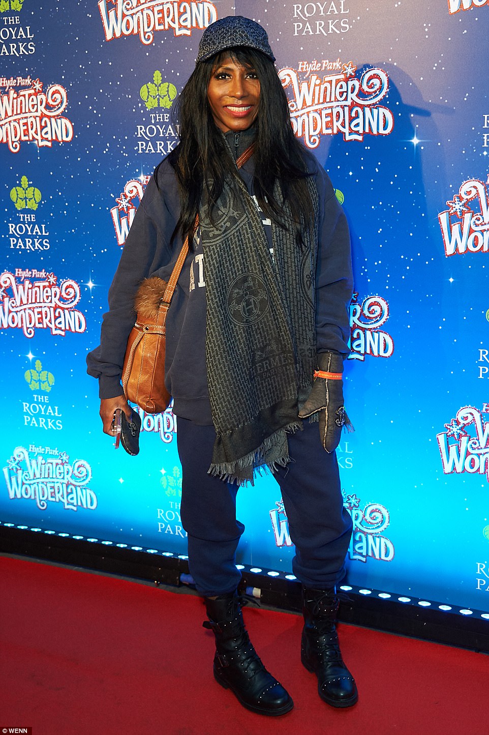 Stepping out: Sinitta was also in attendance at Winter Wonderland and no doubt enjoyed a reunion with Simon Cowell