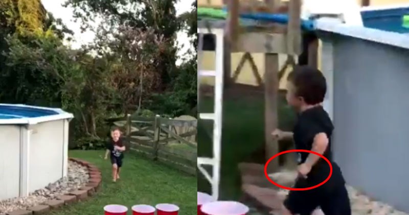 4-second clip of kid running around with knife shows off the terror of being a parent, raising a little one.