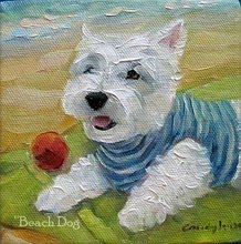 beach_dog_westie_painting_candylei