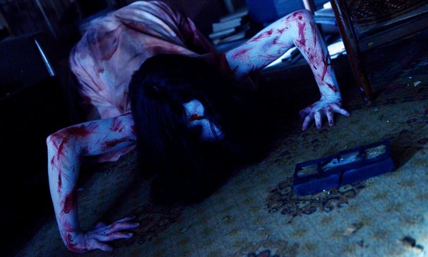 5. The two ghosts fight in Sadako vs. Kayako.
