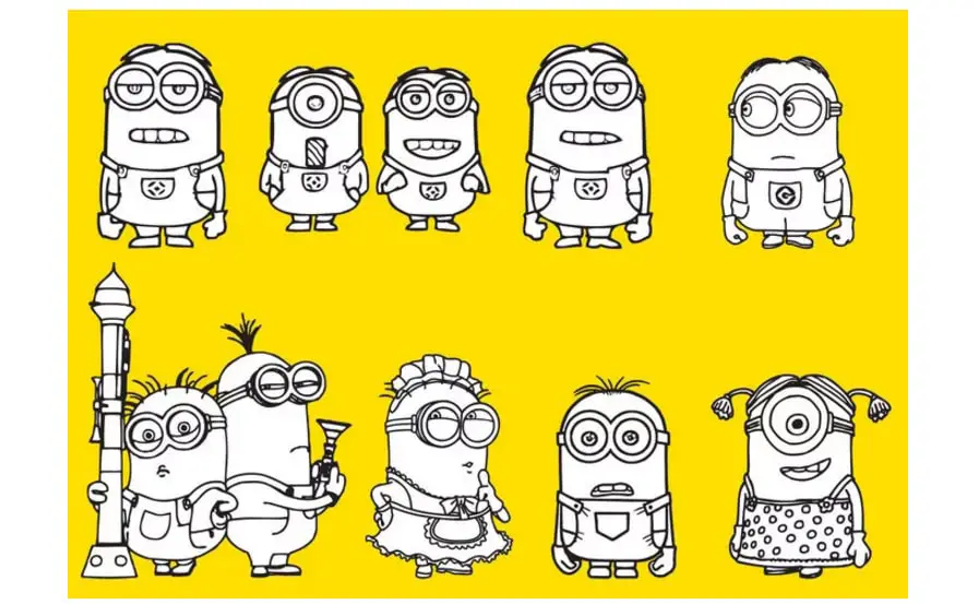 Minions-Coloring---Download-Free-Vector-Art,-Stock-Graphics