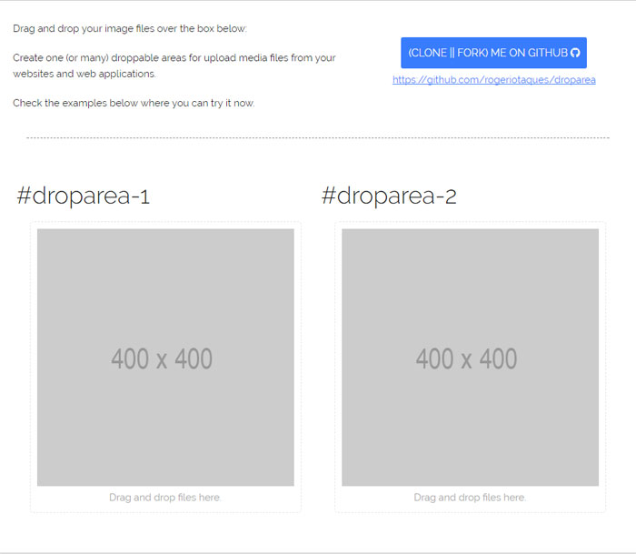 DropArea jQuery Drag and Drop Plugins To Use In Your Websites