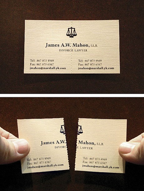 hilarious divorce lawyer business card