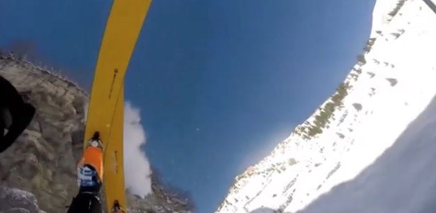 win video man skis off mountain