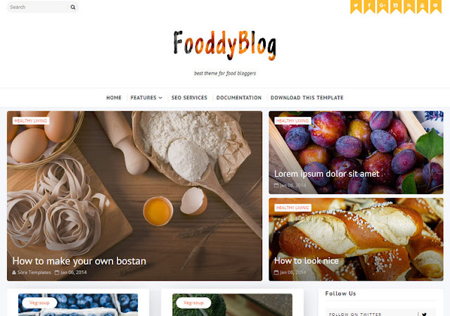 Download Fooddy Blogger Template