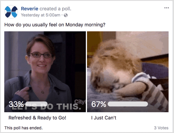 Facebook gif poll show human side