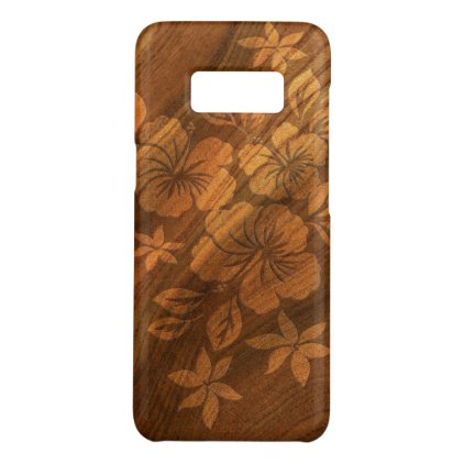 Lilikoi Hibiscus Hawaiian Faux Burl Wood Case-Mate Samsung Galaxy S8 Case