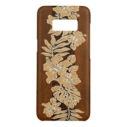 Kalaheo Hawaiian Hibiscus Tapa Faux Koa Wood Case-Mate Samsung Galaxy S8 Case