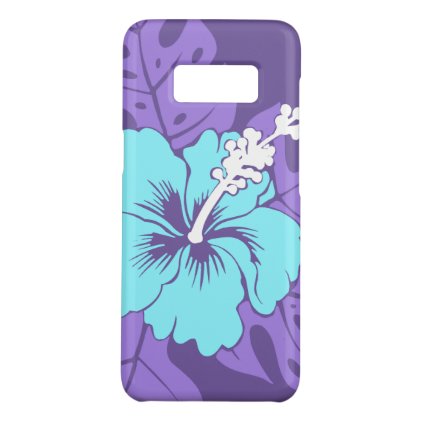 Banzai Beach Hawaiian Purple and Turq Hibiscus Case-Mate Samsung Galaxy S8 Case